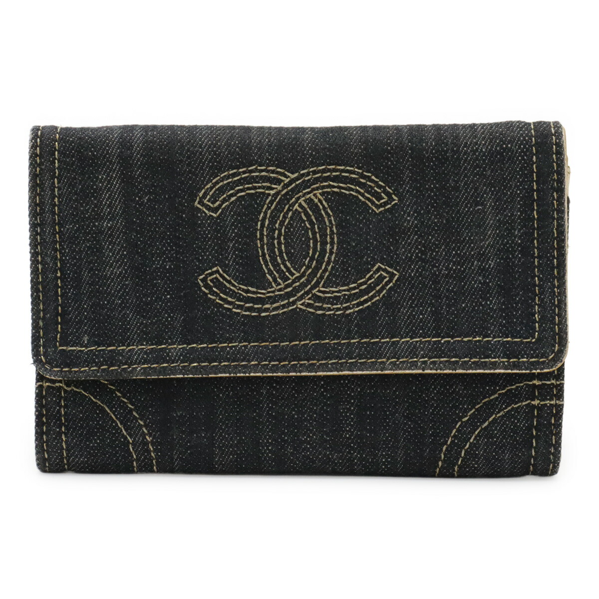 楽天市場】【財布】CHANEL シャネル スパークリング デニム 2つ折財布