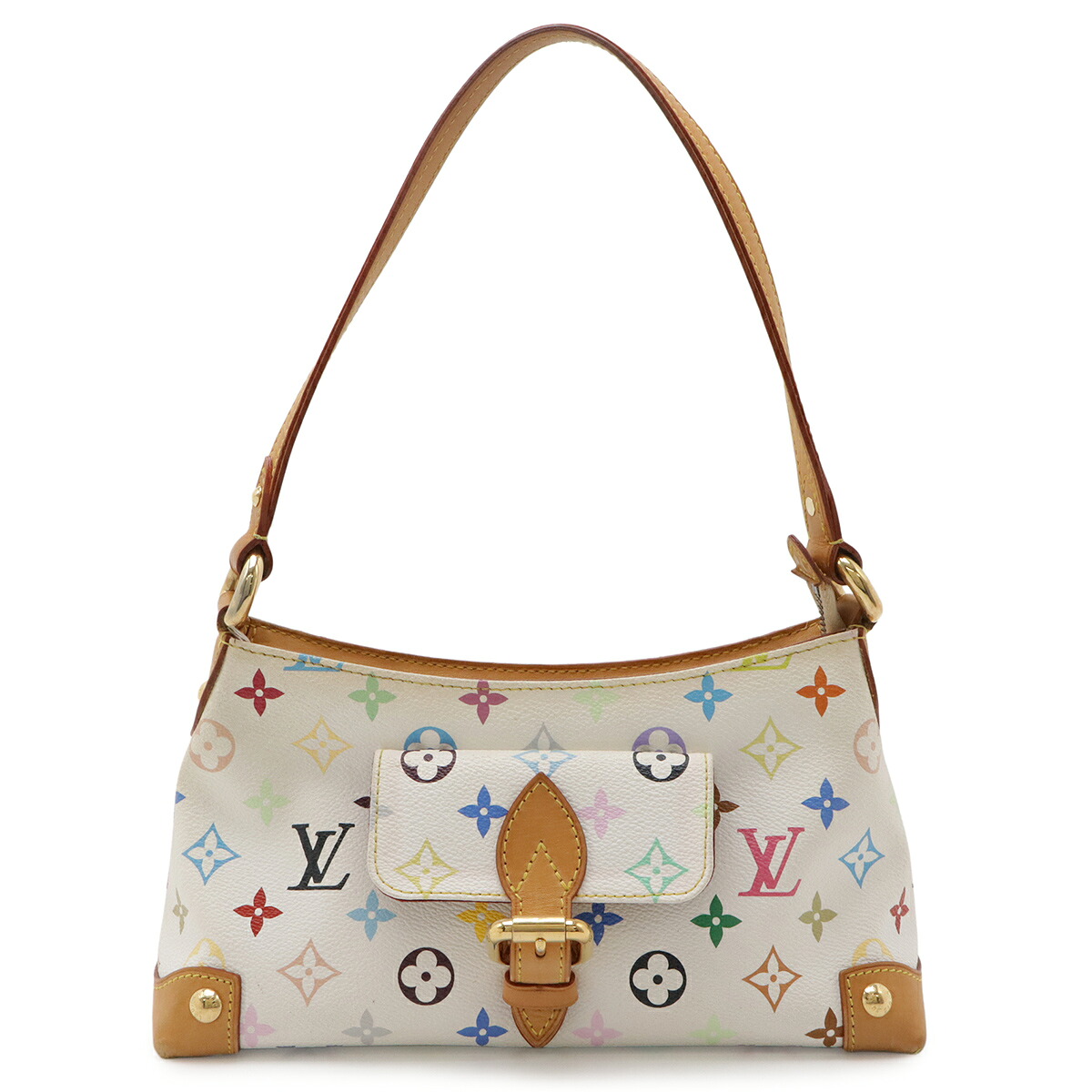 LOUIS VUITTON ルイ ヴィトン モノグラムマルチカラー エライザ ショルダーバッグ ワンショルダー セミショルダー ブロン 白 ホワイト M40098 【中古】