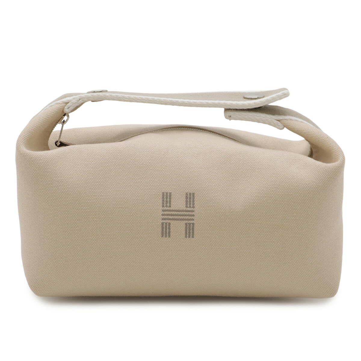 HERMES エルメス ブリッド ア 黒いこと PM 二階建てバス用合切袋 かざり付ける合切袋 コスメポーチ ハンドバック 帆布 自然的 ベージュ H104223M 【中古】