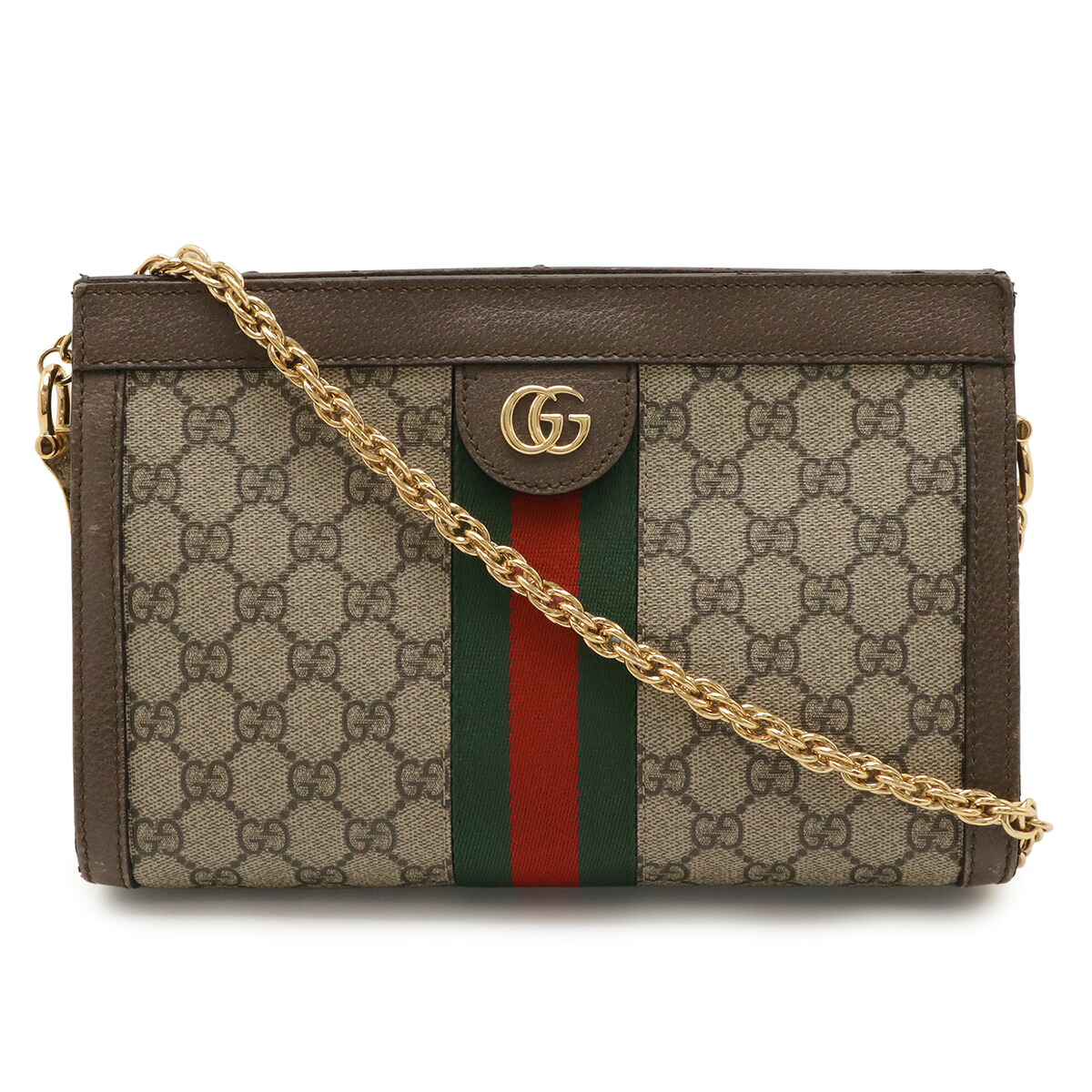 GUCCI グッチ オフィディア GGスプリーム シェリーライン スモール チェーンショルダーバッグ PVC レザー ベージュ ブラウン 503877 【中古】｜ブルーミン／森田質店