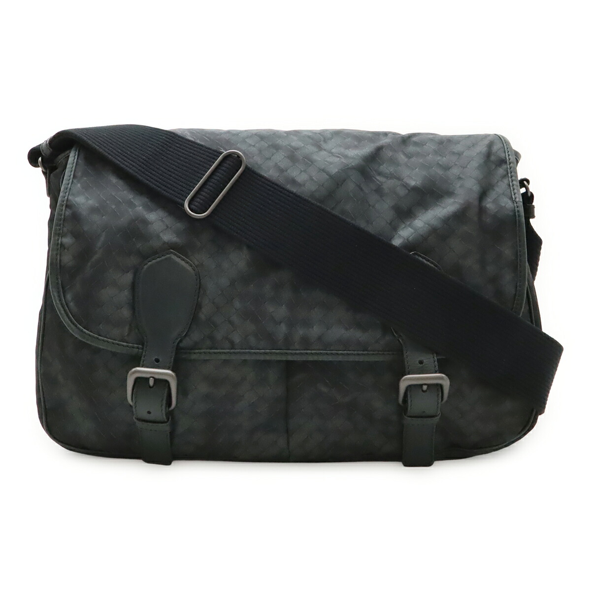 BOTTEGA VENETA ボッテガ ヴェネタ ボッテガベネタ イントレッチオ リュージョン ガルデーナ メッセンジャーバッグ ナイロン ダークグレー 【中古】｜ブルーミン／森田質店