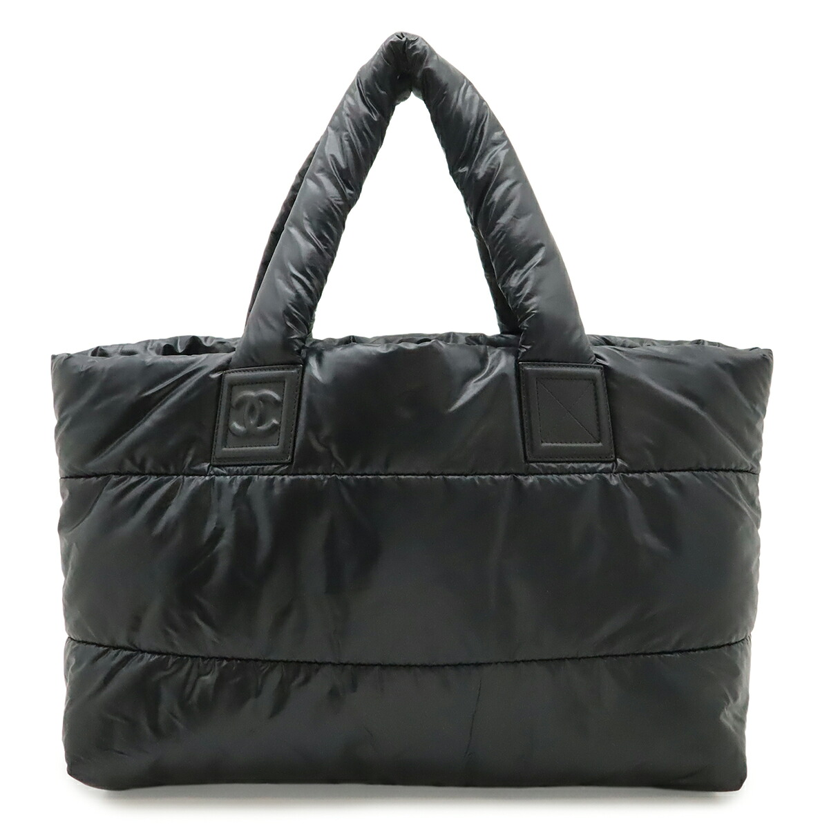 CHANEL シャネル コココクーン トートGM トートバッグ ショルダーバッグ ココマーク ナイロン レザー ブラック 黒 ボルドー A47107 【中古】｜ブルーミン／森田質店