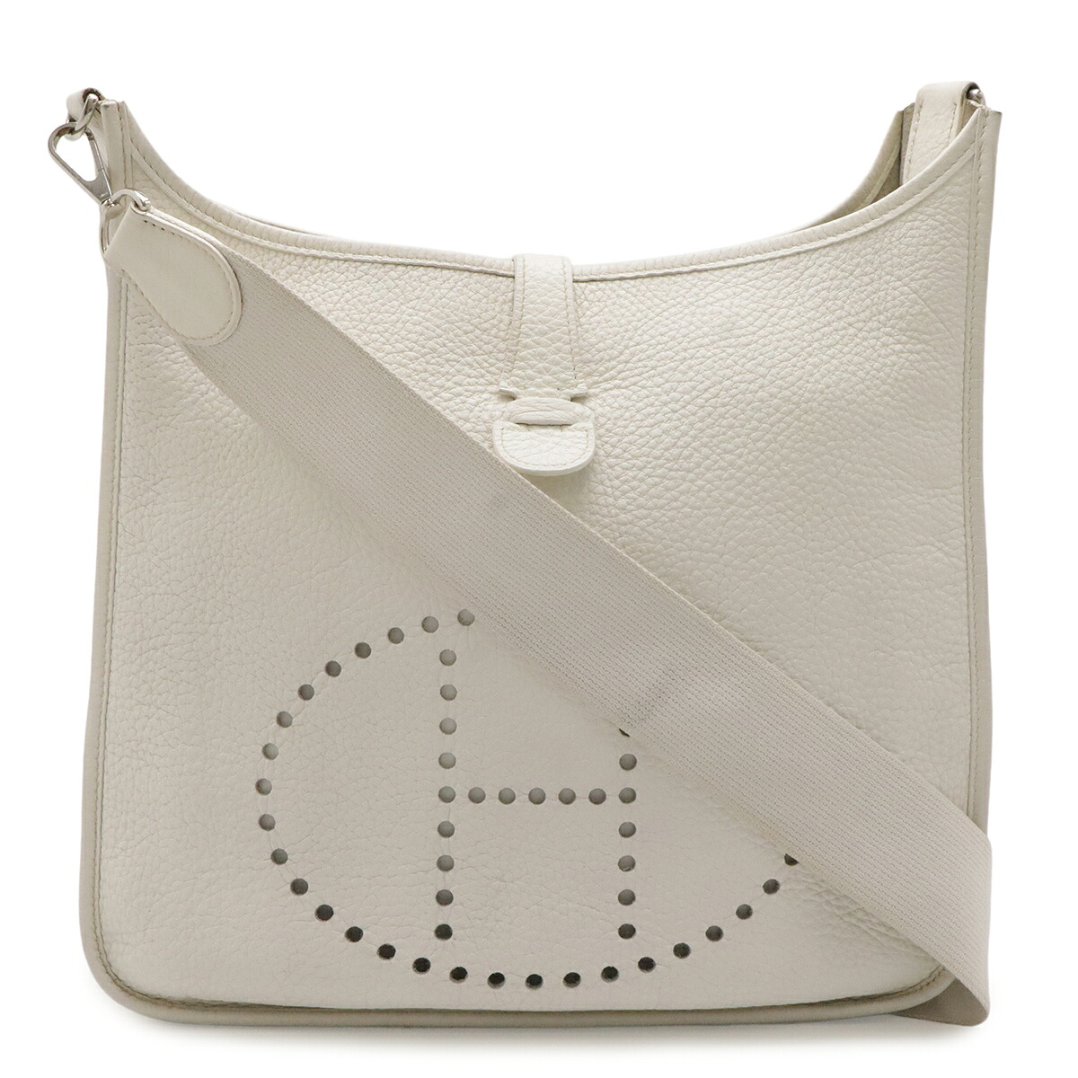 HERMES エルメス エヴリン エブリンI エブリン1 GM ショルダーバッグ トリヨンクレマンス ホワイト 白 シルバー金具 □I刻印 【中古】｜ブルーミン／森田質店