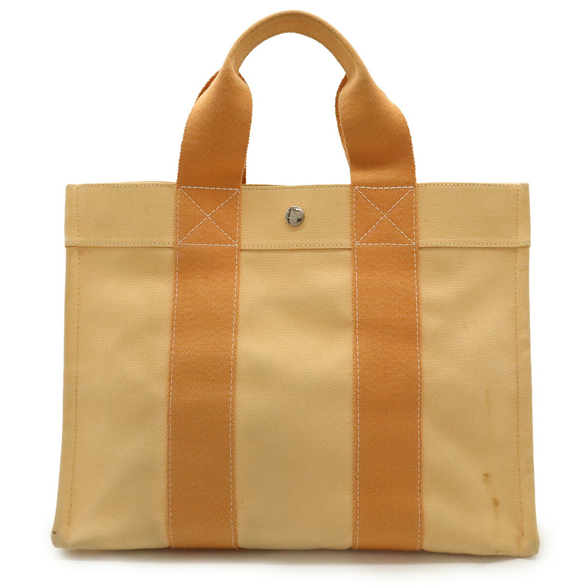 HERMES エルメス コキアージュ PM ボラボラ トートバッグ ハンドバッグ キャンバス パステルオレンジ ポーチ付き 【中古】
