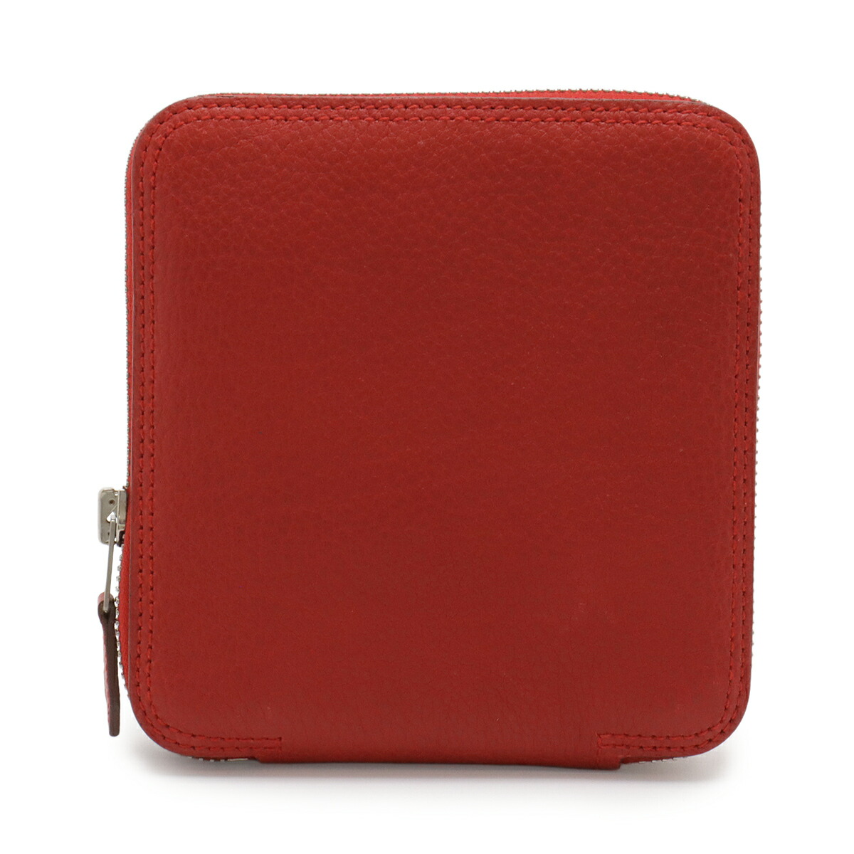 HERMES エルメス シルキーポップ エコバッグ トートバッグ 折り畳み Hロゴ ブッフルスキッパー レザー シルク ルージュヴィフ オレンジ □L刻印 【中古】