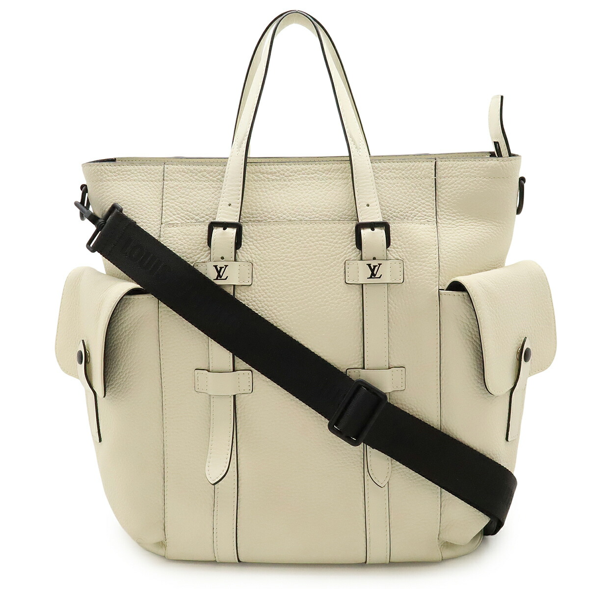 LOUIS VUITTON ルイ ヴィトン クリストファー トート トートバッグ 2WAY ショルダーバッグ トリヨンレザー ブロン 白 ホワイト M58477 【中古】