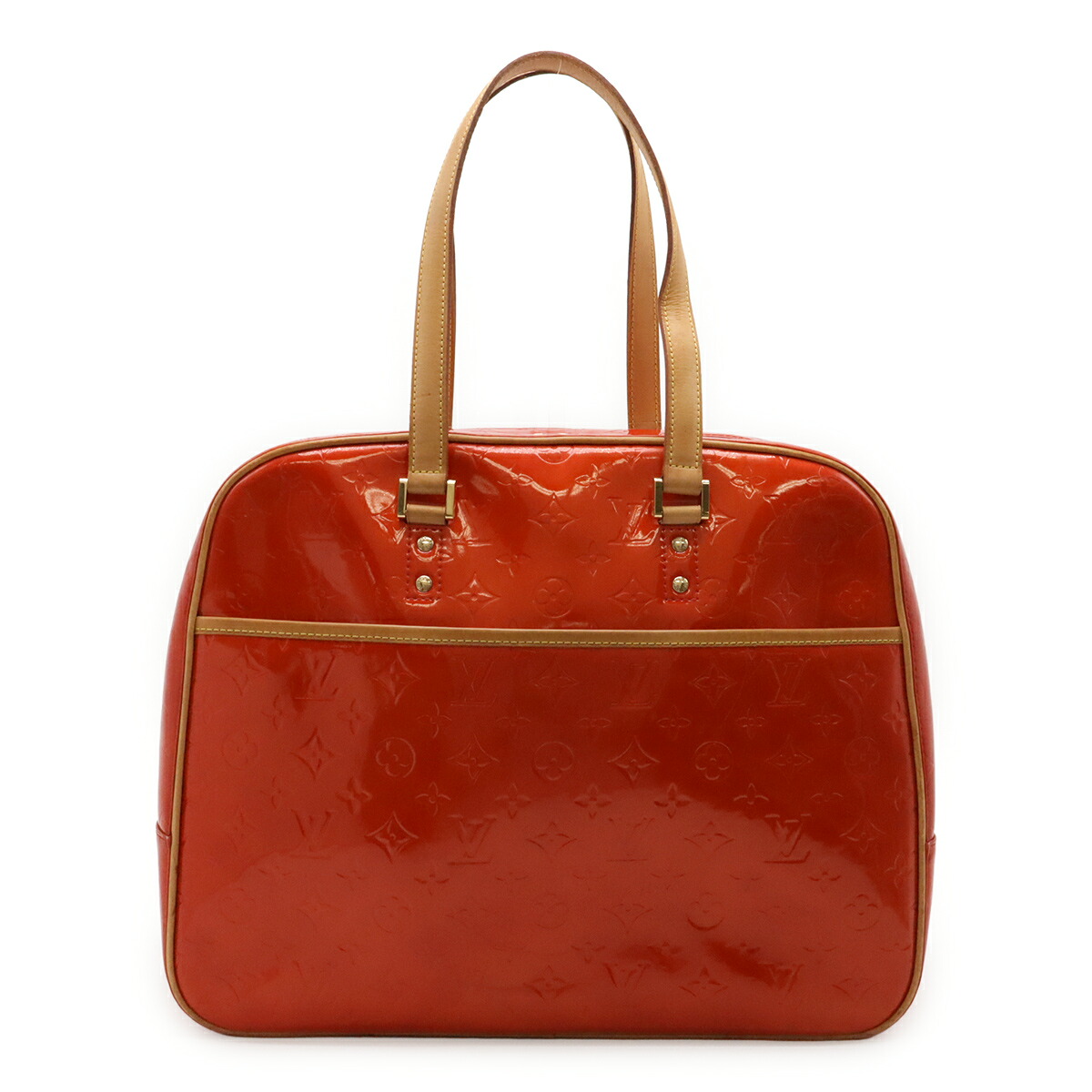 LOUIS VUITTON ルイ ヴィトン モノグラムヴェルニ サットン ショルダーバッグ トートバッグ ボストンバッグ 頬べに 赤いこと 赤 M91080 【中古】