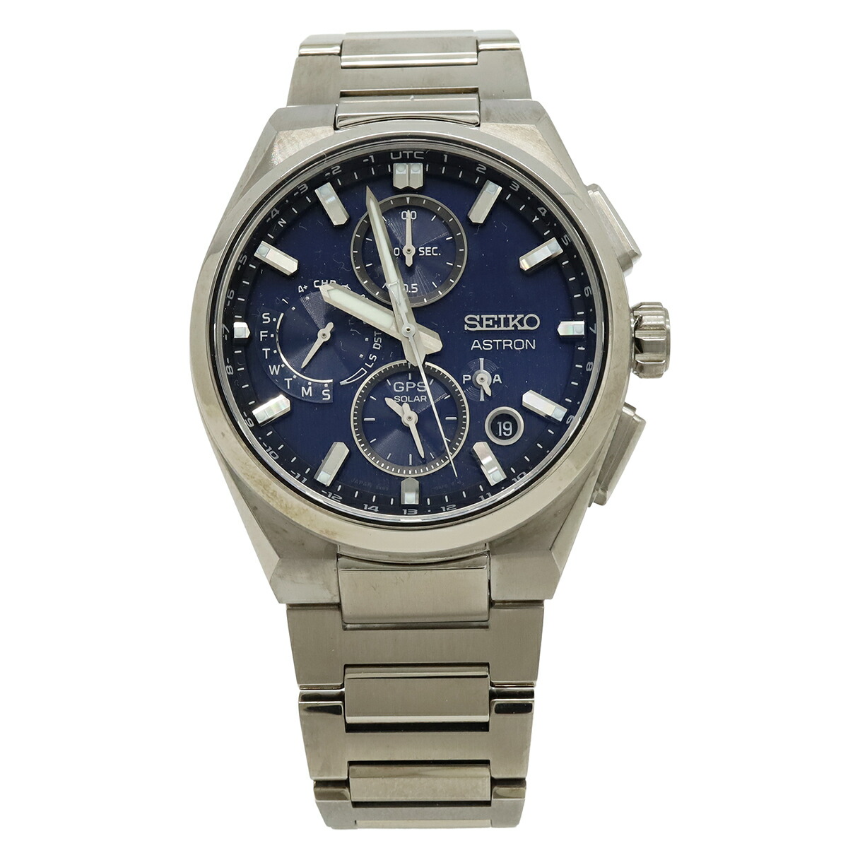 SEIKO セイコー アストロン ネクスター 電波ソーラー デイト ネイビー文字盤 チタン メンズ 腕時計 5X83-0AE0 SBXC161 【中古】|ブルーミン/森田質店