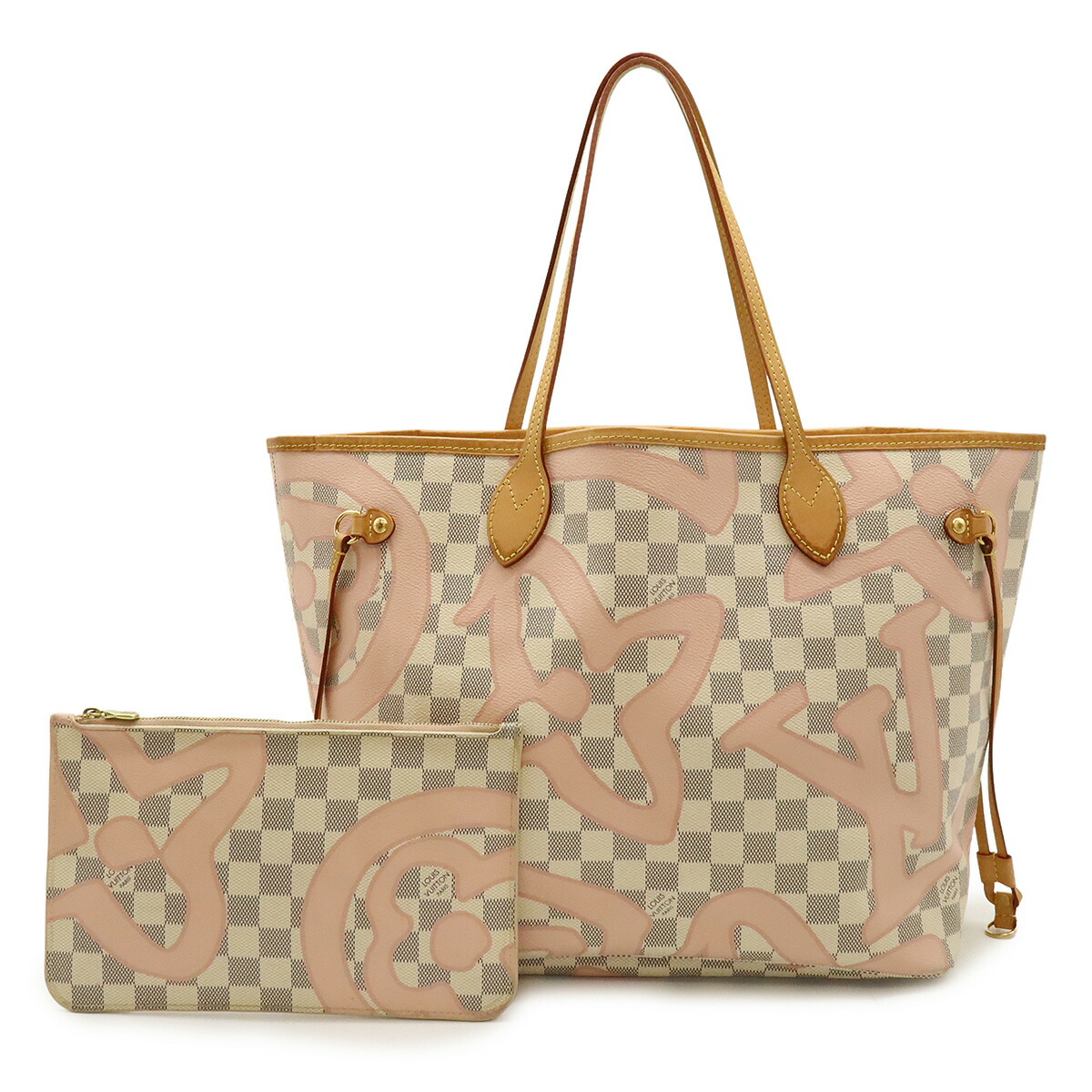 LOUIS VUITTON ルイ ヴィトン ダミエアズール タヒチ ネヴァーフルMM トートバッグ ショルダートート ローズバレリーヌ ポーチ付き N41050 【中古】