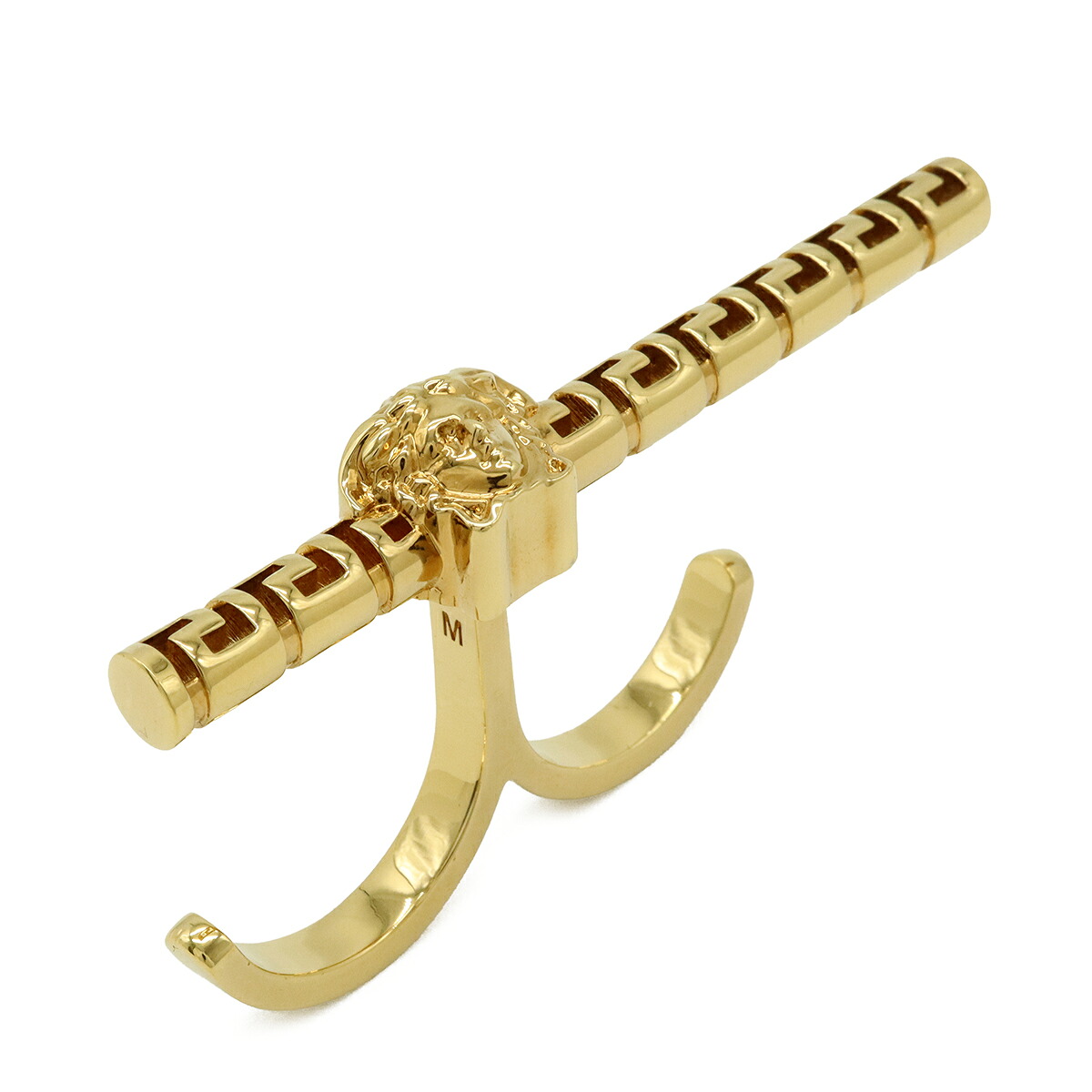VERSACE ヴェルサーチェ ヴェルサーチ ベルサーチ メドゥーサ メデューサ グレカ ダブルリング 指輪 GP ゴールド Mサイズ 【中古】|ブルーミン/森田質店