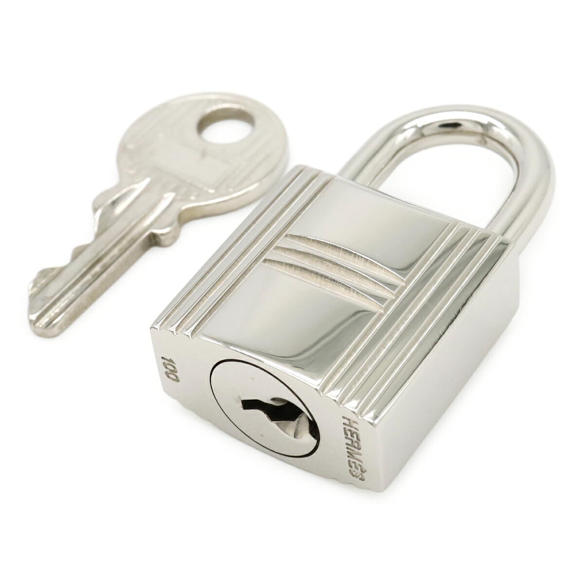HERMES エルメス カデナ パドロック 南京錠 No.100 鍵 カギ キー付き メタル シルバー 【中古】｜ブルーミン／森田質店