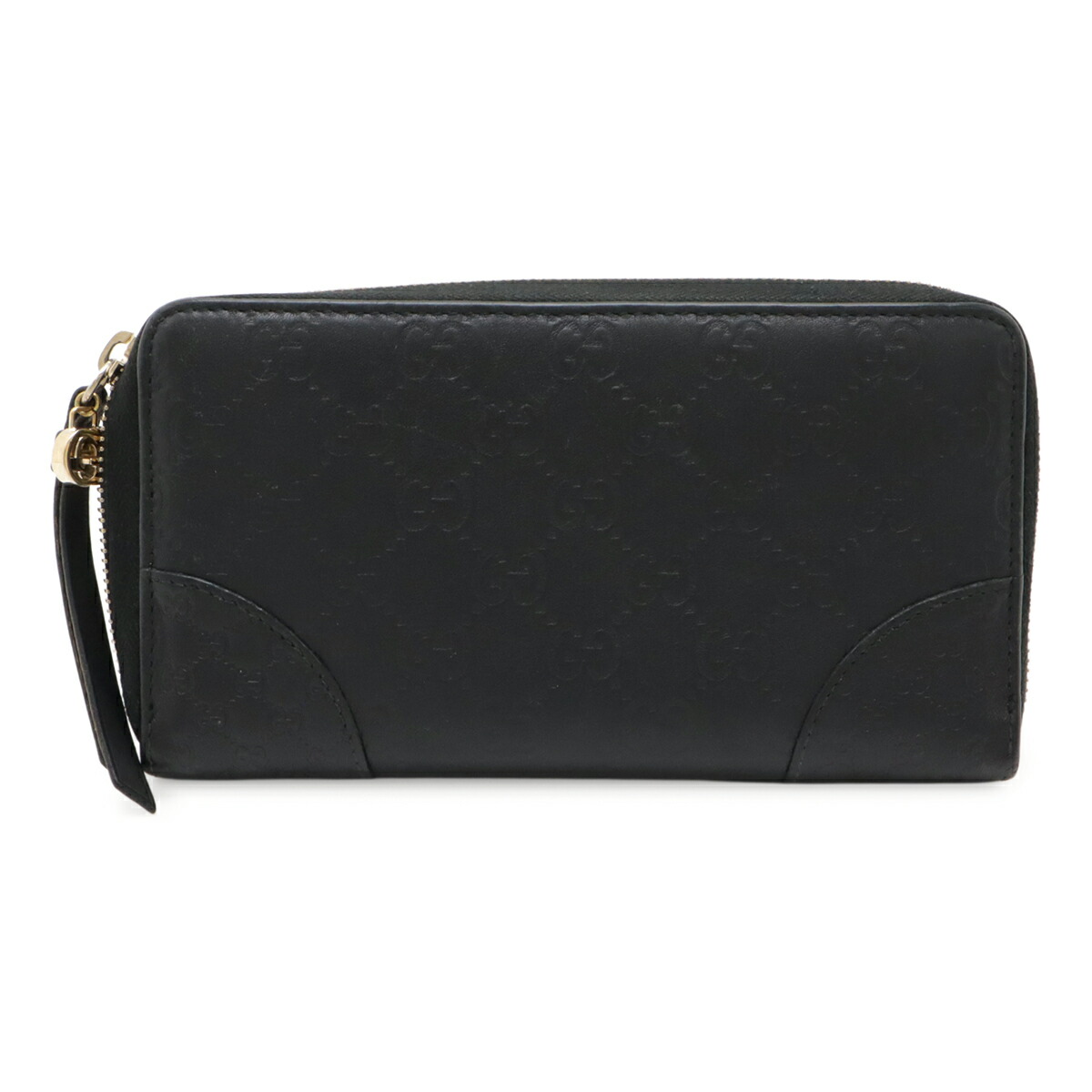 【人気モデル】グッチ 折り財布 マイクロシマ レザー ブラック 黒色 ラウンド グッチ GUCCI 544472 BMJ1N 1000 二つ折り財布 ブラック 黒 グッチシマ