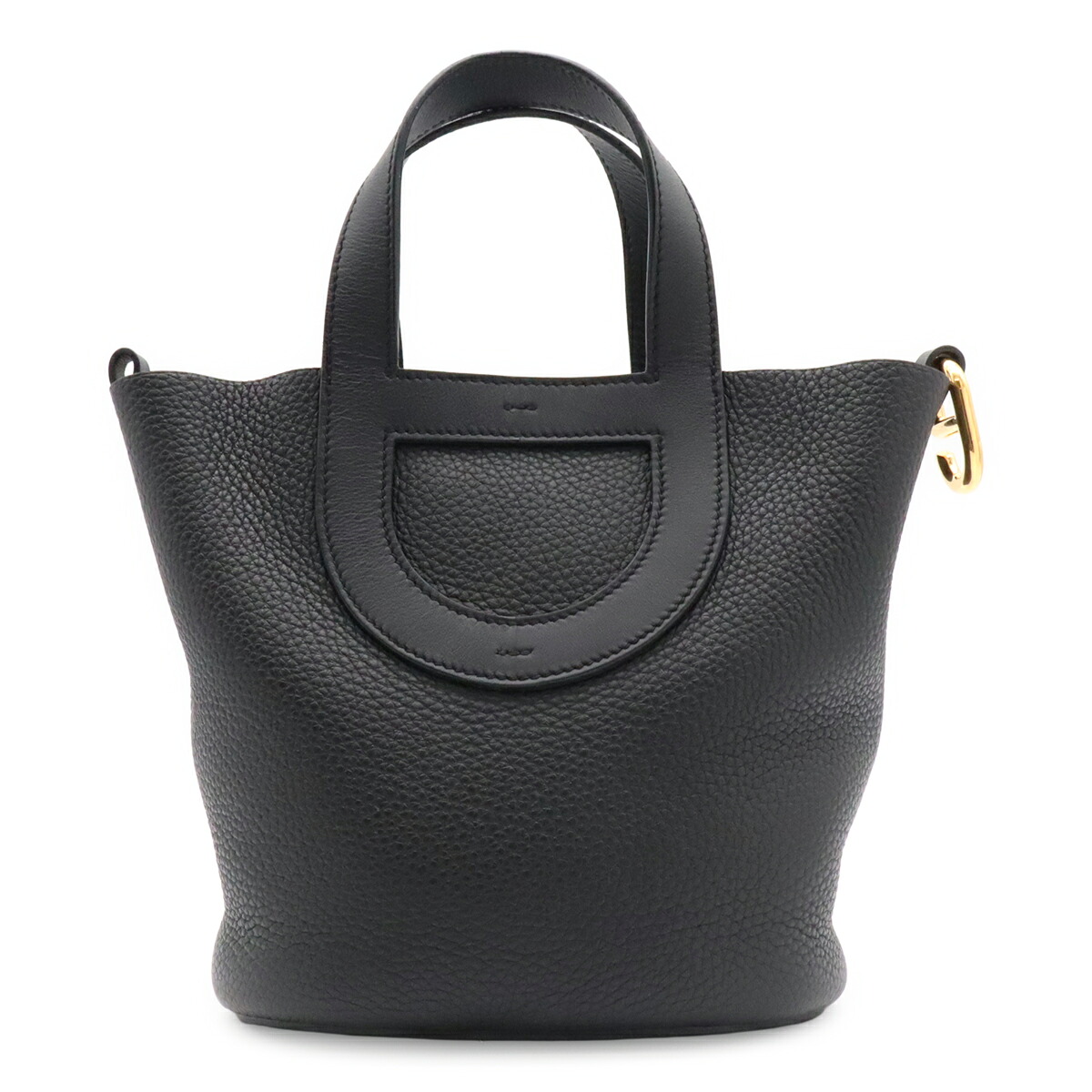HERMES エルメス インザループ18 ハンドバッグ トートバッグ トゴ レザー ブラック 黒 ゴールド金具 U刻印 【中古】|ブルーミン/森田質店