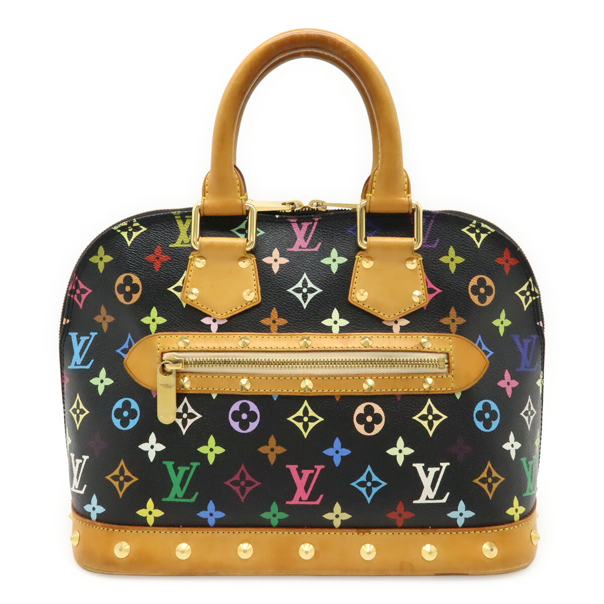 LOUIS VUITTON ルイ ヴィトン モノグラムマルチ色合い アルマ ハンドバック スタッズ ノワール 黒 黒いこと M92646 【中古】 バッグ・小物・ブランド雑貨-バッグ