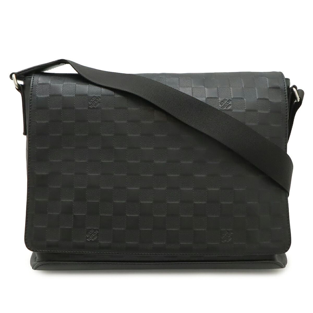 LOUIS VUITTON ルイ ヴィトン ダミエアンフィニ ディストリクトMM ショルダーバッグ 伝達人御徒面子 オニキス 黒 黒いこと N41038 【中古】