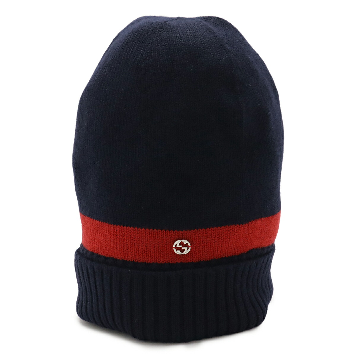 GUCCI 黒 ケーブル編み ビーニー　M GG柄 ウール100% 毛 GUCCI（グッチ） ニット帽 652656 3G206 レディース ニットハット