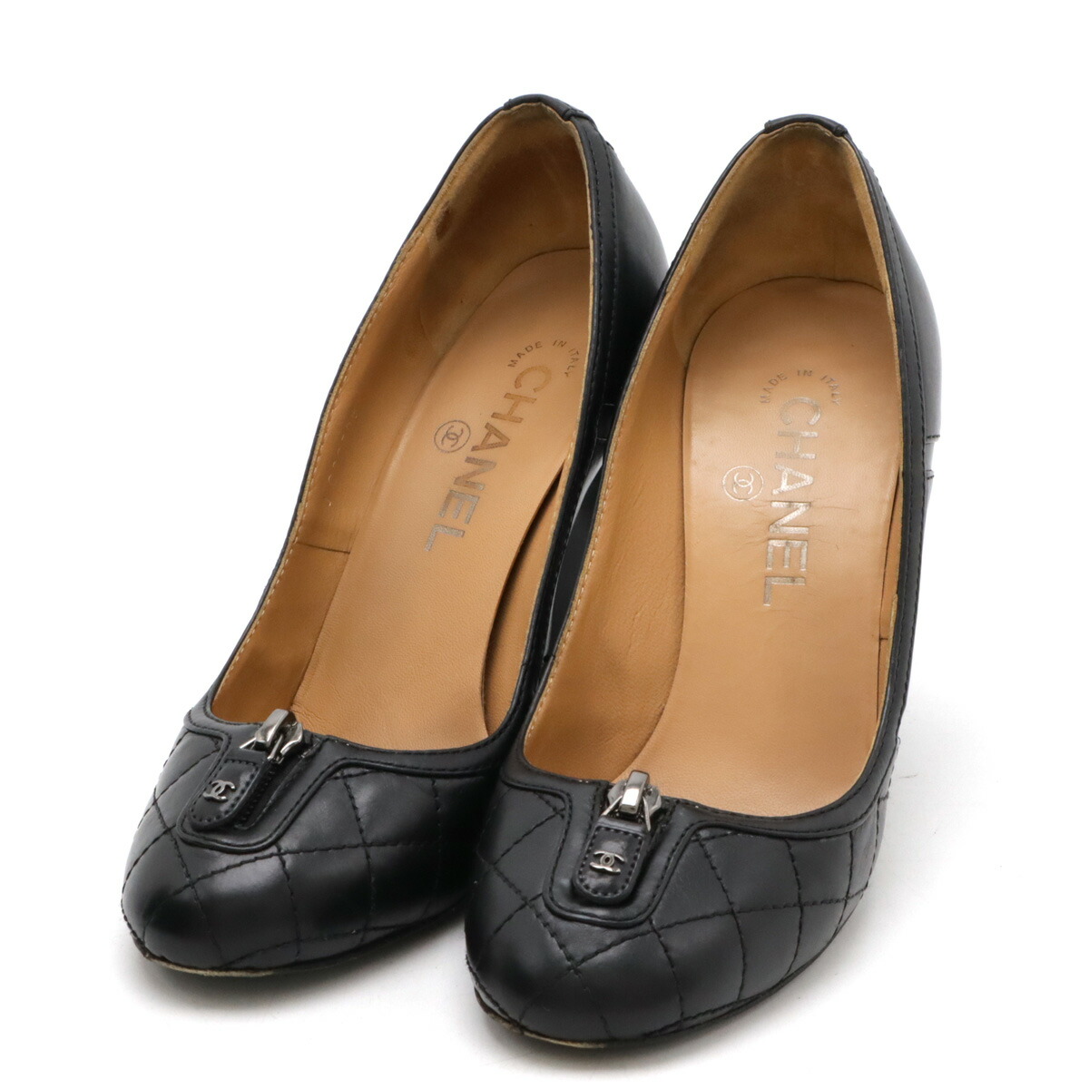 CHANEL 【美品】ネイビーハイヒールパンプス36 2/1 約23.5cm CHANEL 【美品】ネイビーハイヒールパンプス36 2/1 約23.5cm