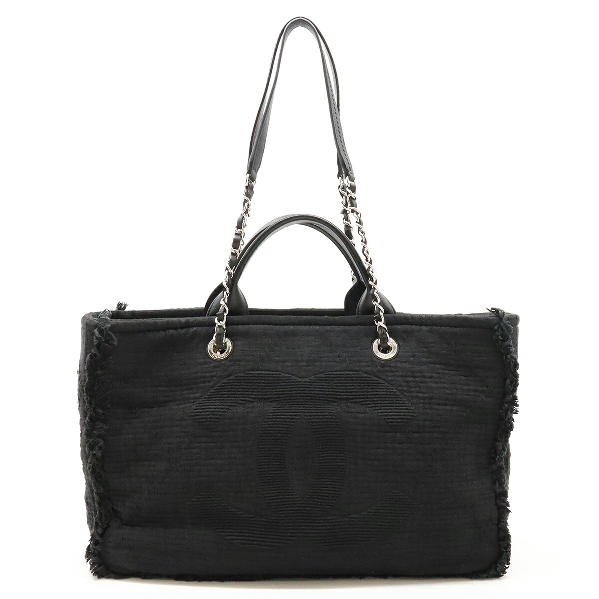 *沢山持ち運べる*【CHANEL】 ショッピングバッグ ショッピング バッグ、グレインド シャイニー カーフスキン
