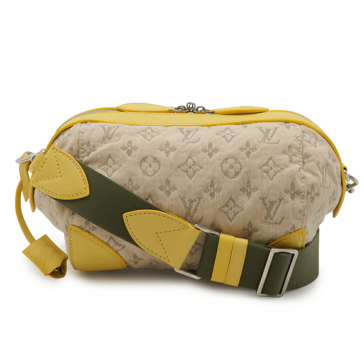 LOUIS VUITTON ルイ ヴィトン モノグラムジーンズ ポシェット ラウンド ショルダーバッグ 肩かけ ジョーヌ 黄色 黄味がかった M40707 【中古】
