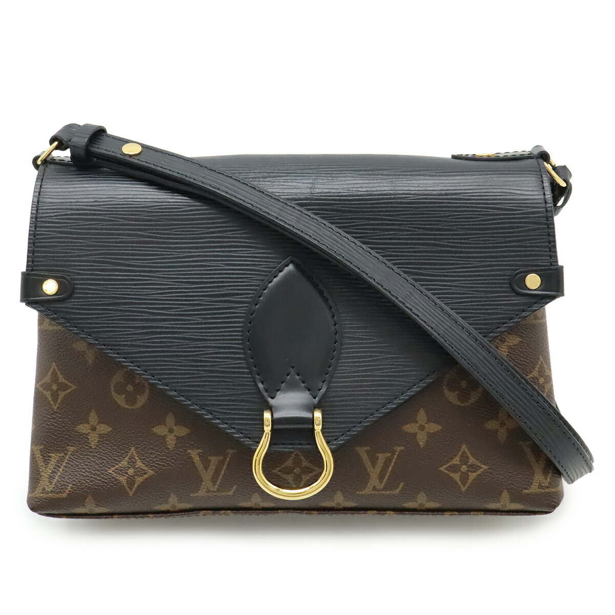 LOUIS VUITTON ルイ ヴィトン モノグラム エピ サンミシェル ショルダーバッグ 肩掛け レザー ノワール 黒 ブラック M44030 【中古】