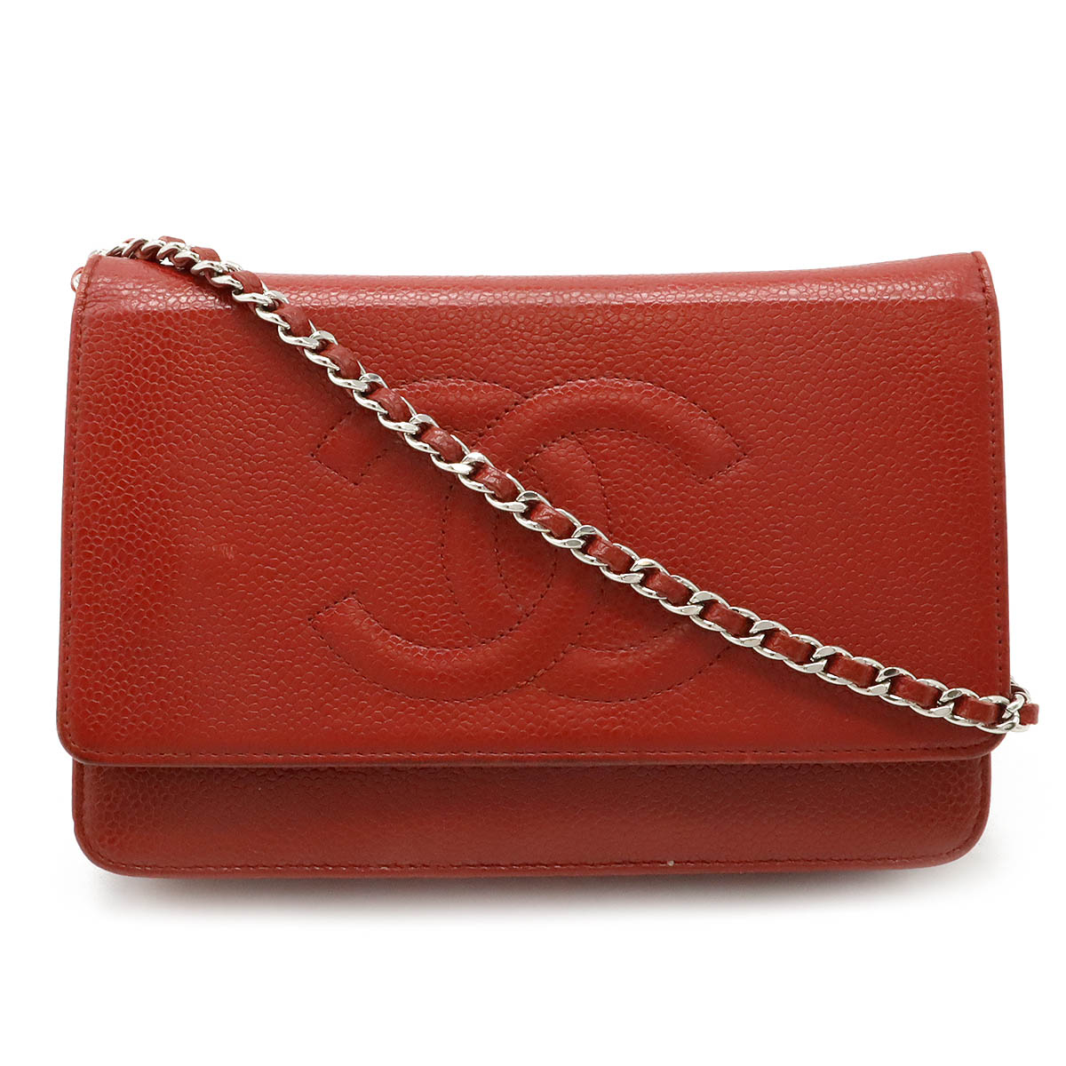 CHANEL 二つ折り財布 デカココマーク キャビアスキン レッド レザー 楽天市場】CHANEL シャネル ココマーク キャビアスキン チェーン