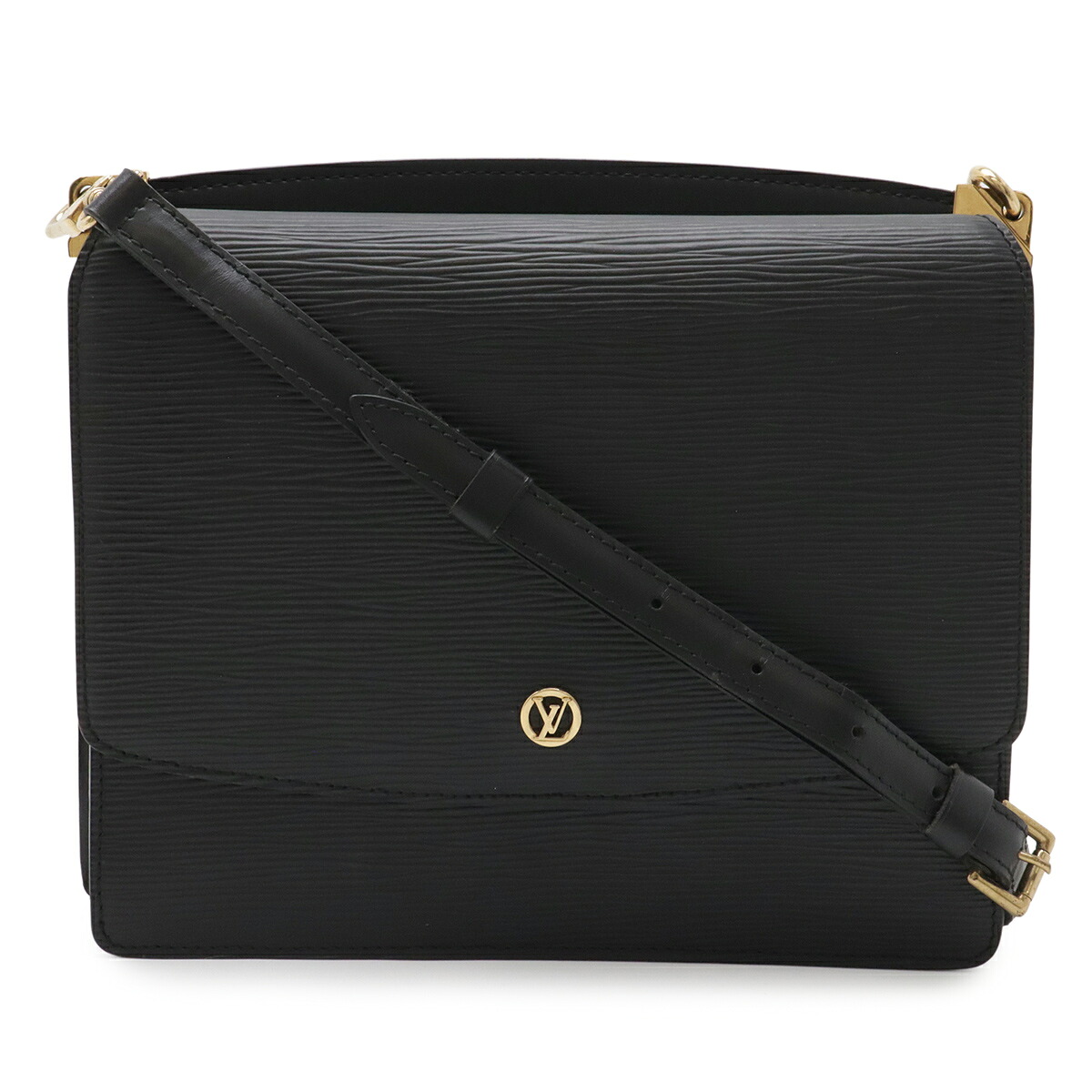 LOUIS VUITTON ルイ ヴィトン エピ グルネル ショルダーバッグ 斜め掛け 2WAY クラッチバッグ レザー ノワール ブラック 黒 ゴールド金具 M52362 【中古】