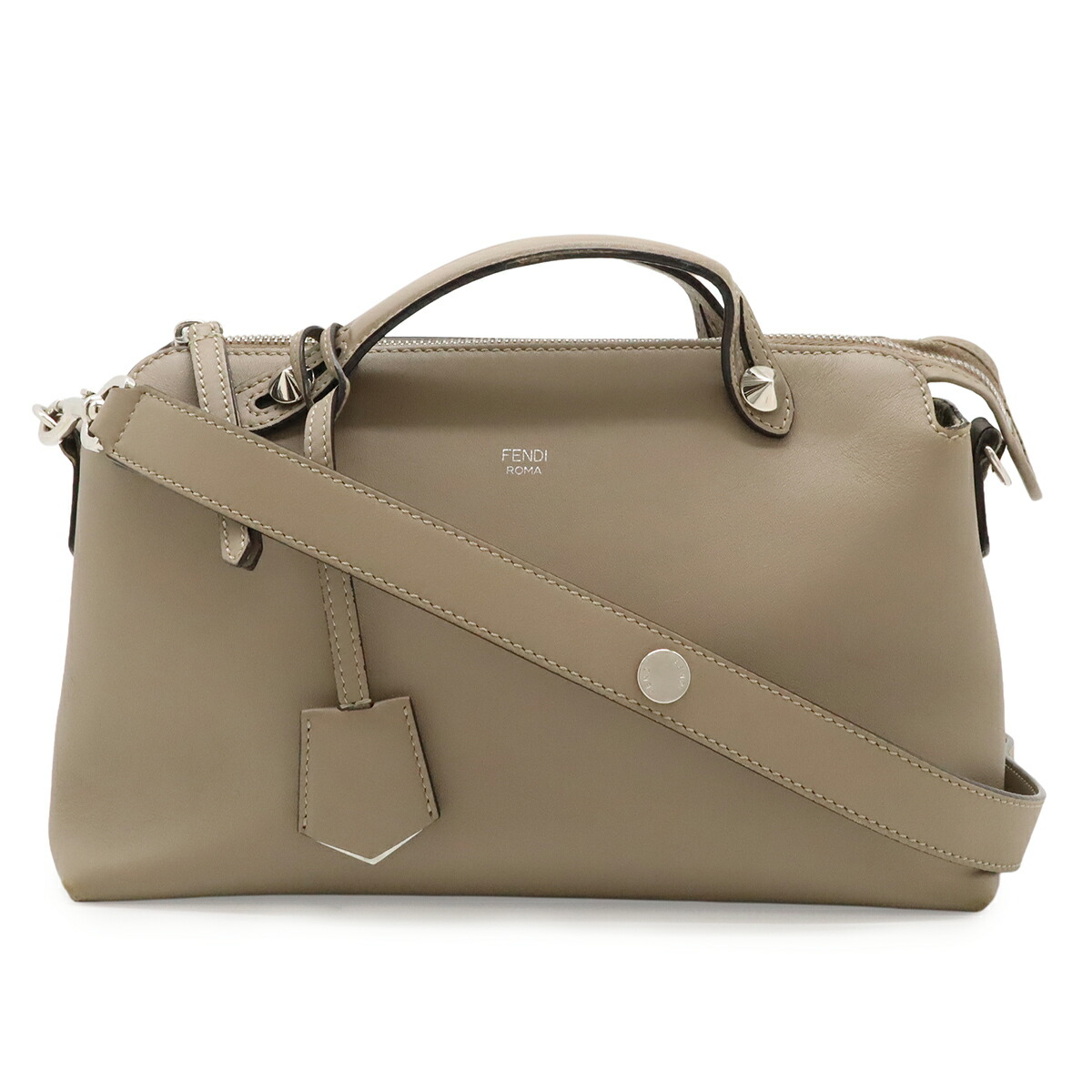 FENDI フェンディ BY THE WAY バイザウェイ 並み並み ハンドバック 2WAY ショルダーバッグ なめし革 グレージュ しろがね色金具 8BL124 【中古】