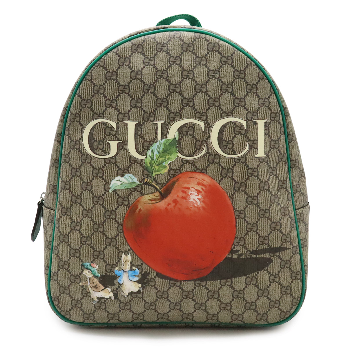GUCCI グッチ チルドレンズ GGスプリーム うしろ側容器に並べる 背嚢 ピーターラビット 共同研究 林檎 うさぎ PVC ベージュ 緑であること 緑 433578 【中古】
