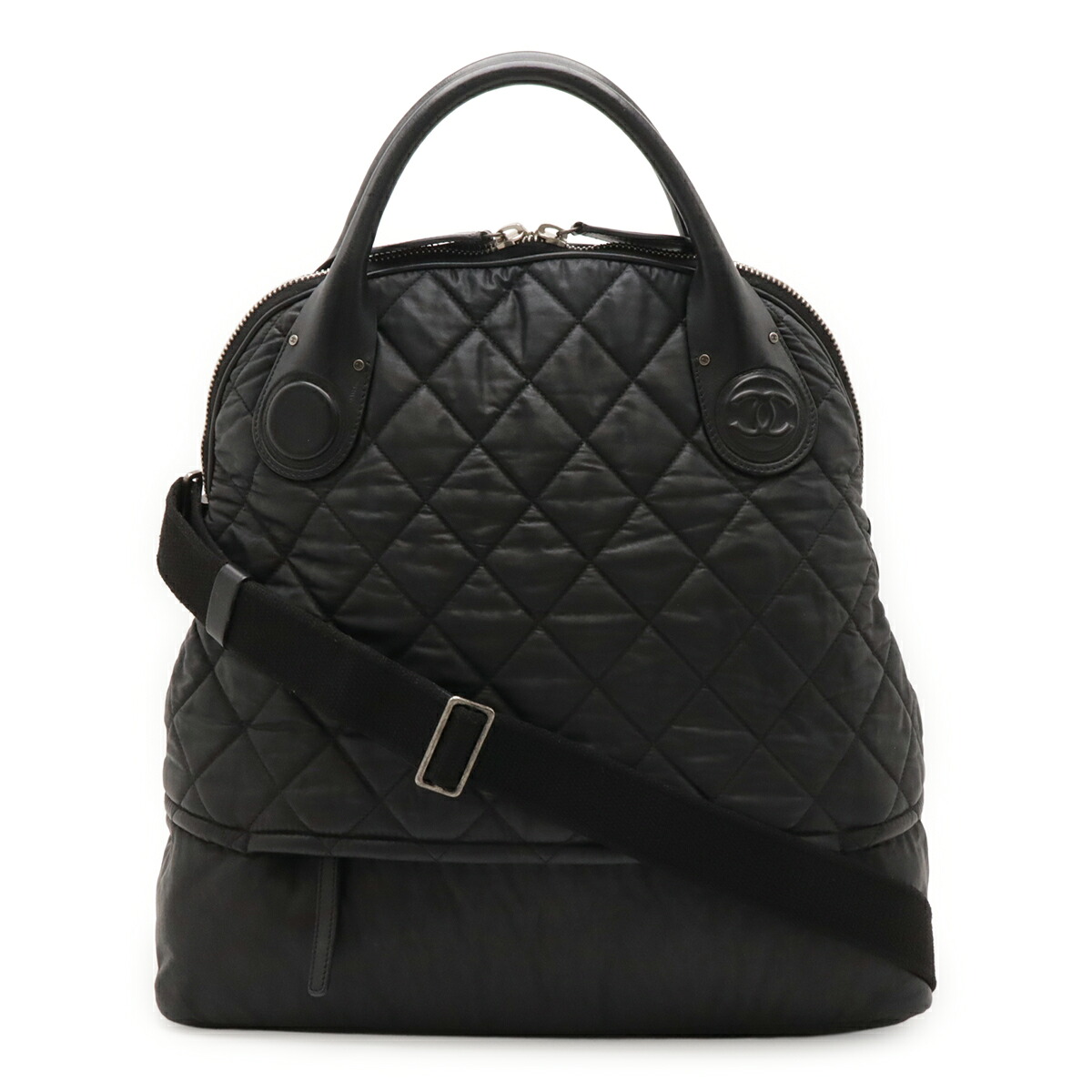 CHANEL シャネル コココクーン キルティング ハンドバッグ ショルダー 2WAY ナイロン レザー 黒 ブラック 【中古】