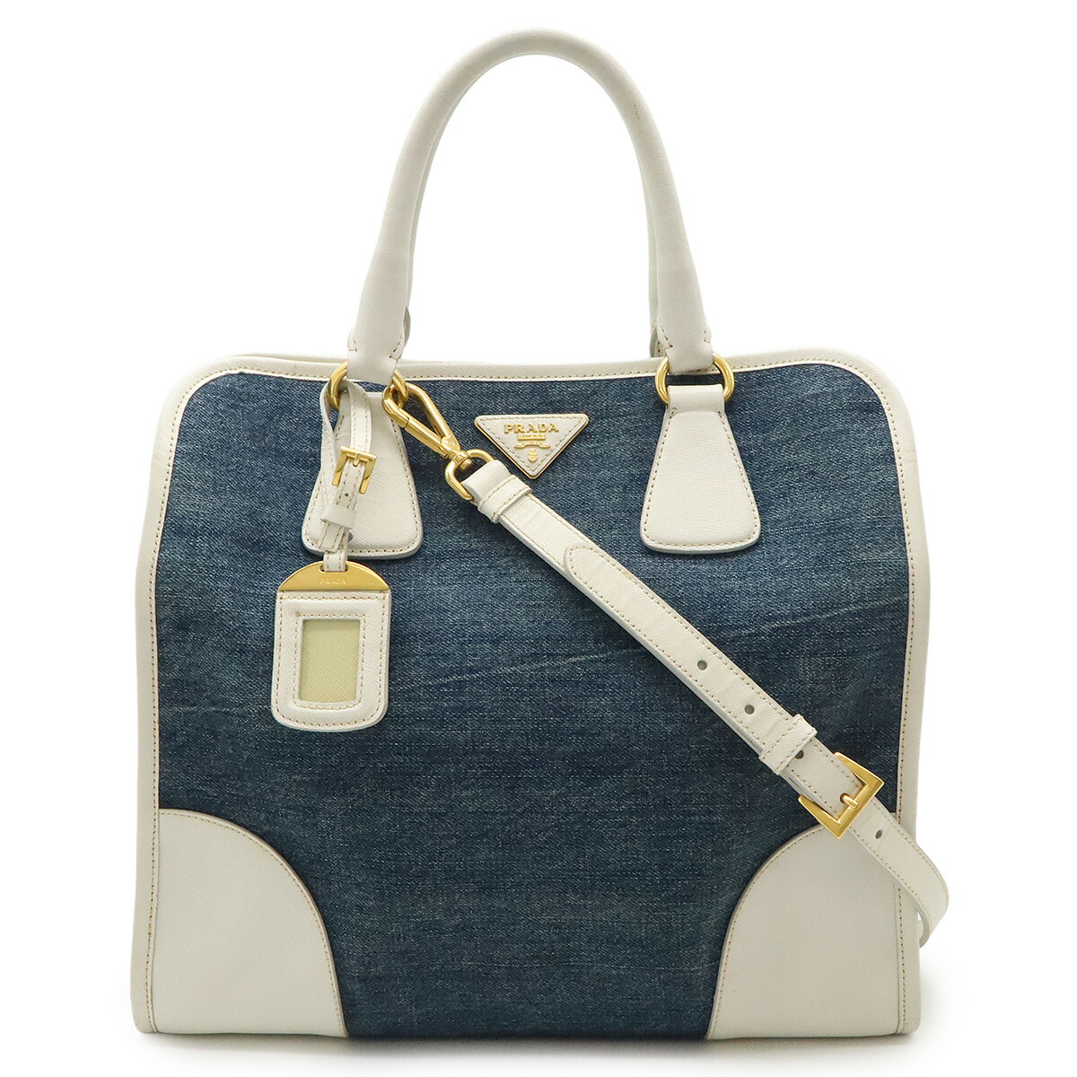 美品 PRADA プラダ タッセル ハンドバッグ トライアングルロゴ レザー PRADA 三角ロゴ レザー ハンドバッグ トートバッグ プラダ