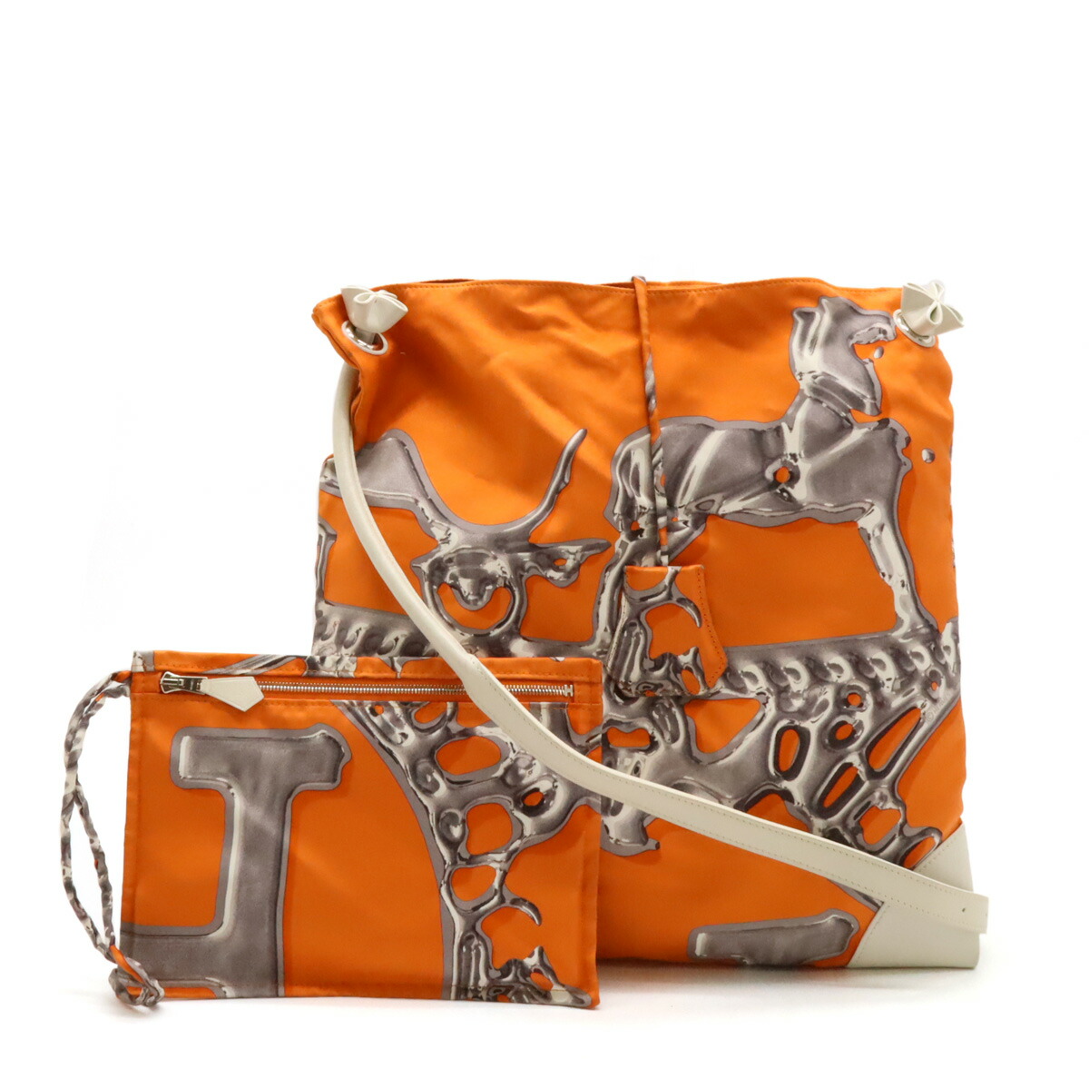 ①HERMES エルメス シルキーシティ 33 ザンベジ川の行進 ピンク レア品 HERMES】【ポーチ付】【La Marche du Zambeze】エルメス