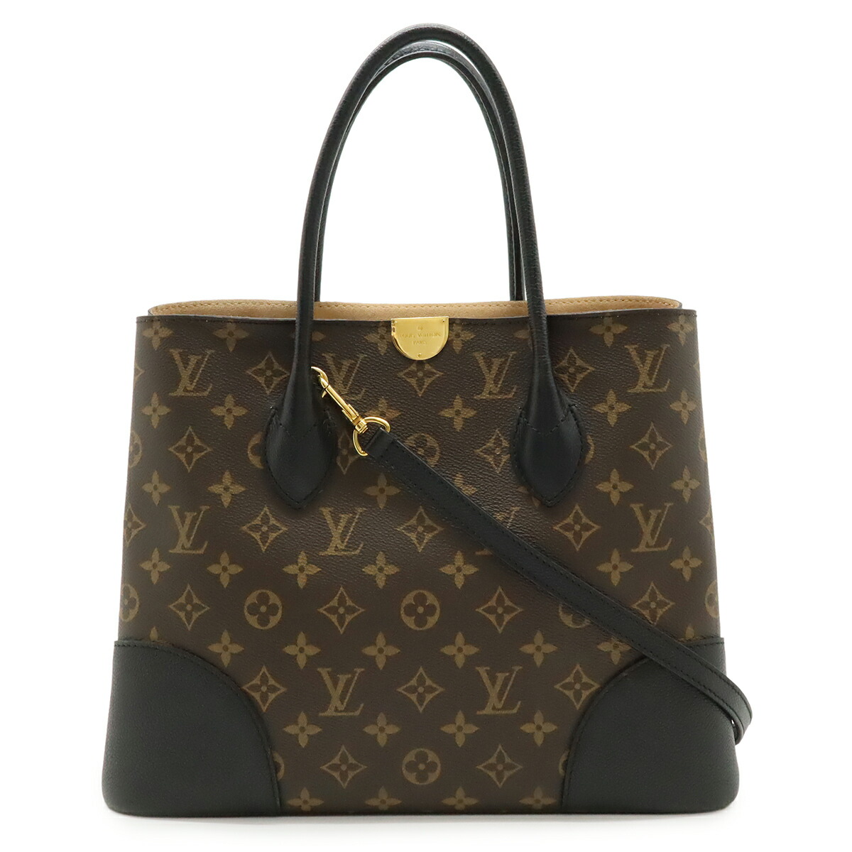 LOUIS VUITTON ルイ ヴィトン モノグラム フランドリン ハンドバック 2WAY ショルダーバッグ 虚蝉肩肉 なめし革 ノワール 黒 M41595 【中古】