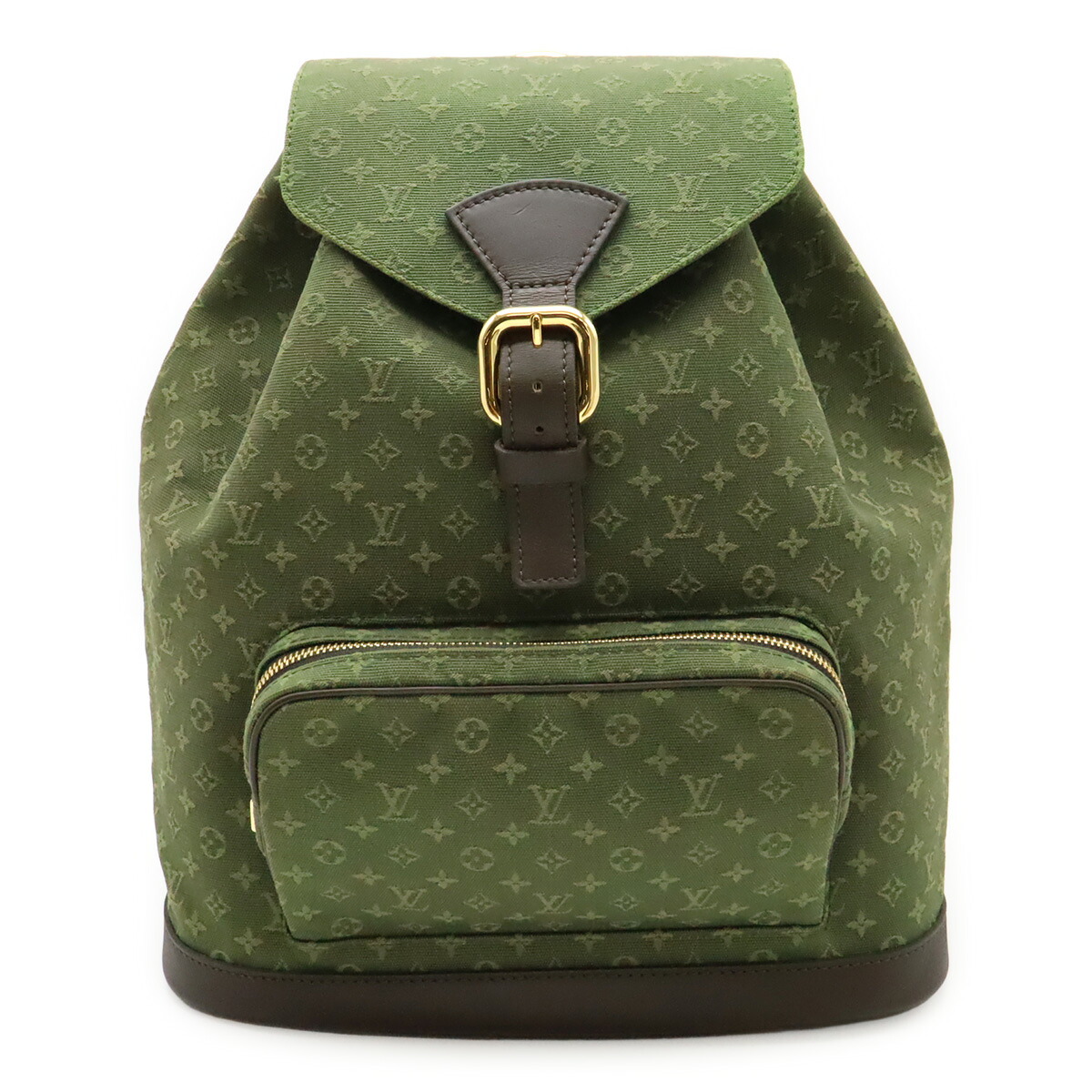 LOUIS VUITTON ルイ ヴィトン モノグラムミニ モン掏摸GM 背嚢 うしろ側風呂敷き包み ショルダーバッグ TSTカーキ 緑であること M92456 【中古】