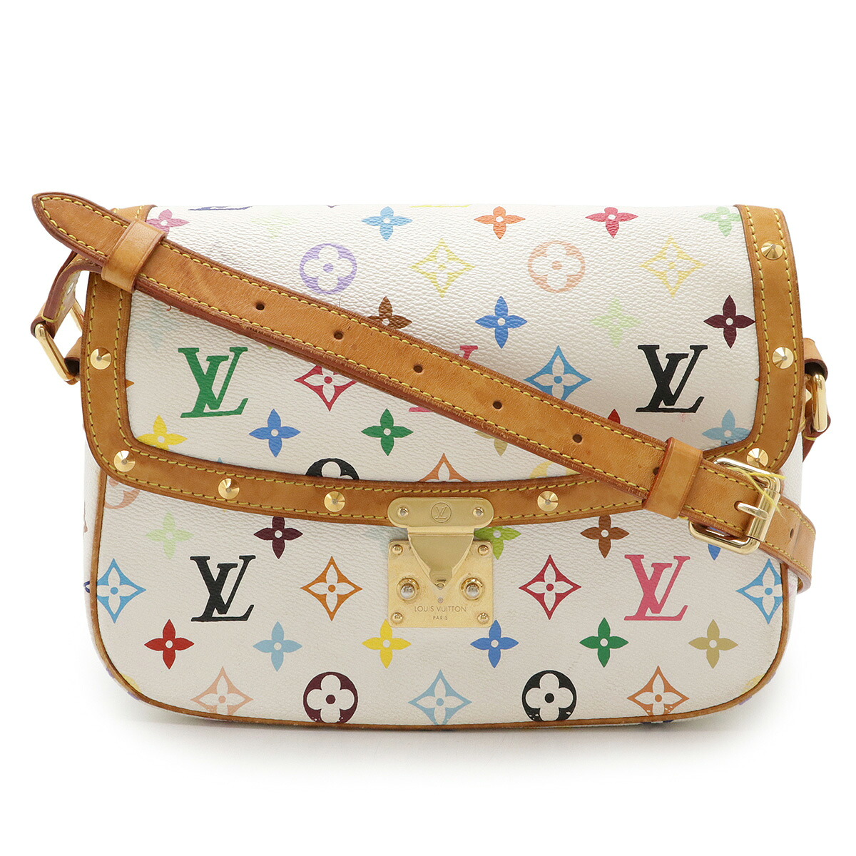 LOUIS VUITTON ルイ ヴィトン モノグラムマルチカラー ソローニュ ショルダーバッグ 斜め掛け ブロン 白 ホワイト M92661 【中古】