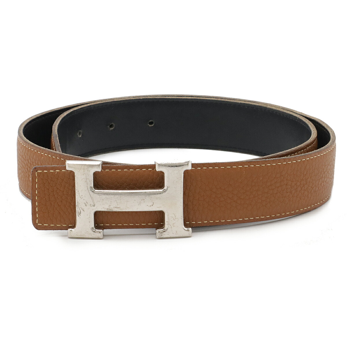 美品✨HERMES H バックル レザーベルト リバーシブル ダークブラウン 楽天市場】エルメス H バックル リバーシブル レザー ベルト 32MM 85