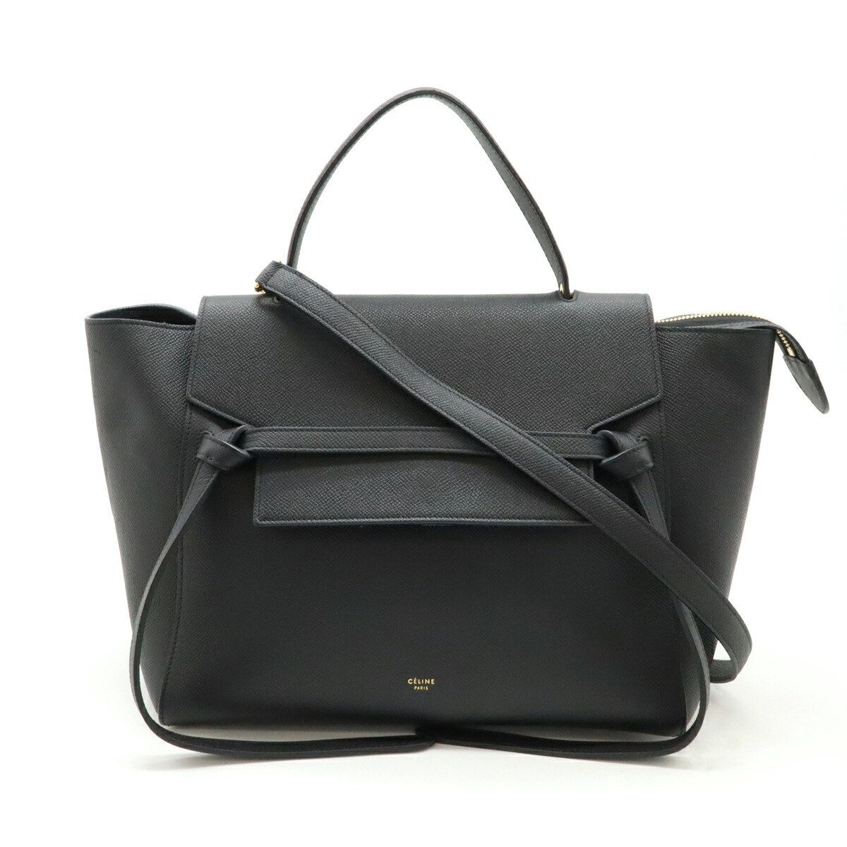 ★ CELINE ★ APPOLINE 2WAY ハンドバッグ ハンドバッグ レザー ブラック ロゴ 2WAY セリーヌ – RECLO