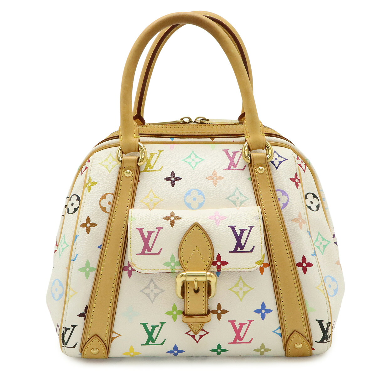 LOUIS VUITTON ルイ ヴィトン モノグラムマルチ色合い プリシラ ハンドバック ミニ御徒面子 ブロン 白 白いこと M40096 【中古】