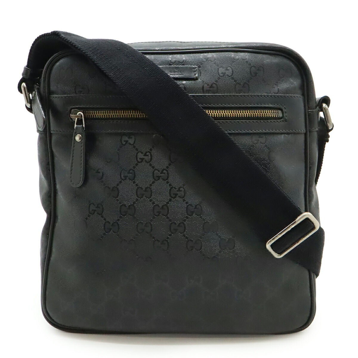 GUCCI グッチ ショルダーバッグ GGインプリメ PVC レザー ブラック GUCCI グッチ ショルダーバッグ GGインプリメ PVC レザー ブラック