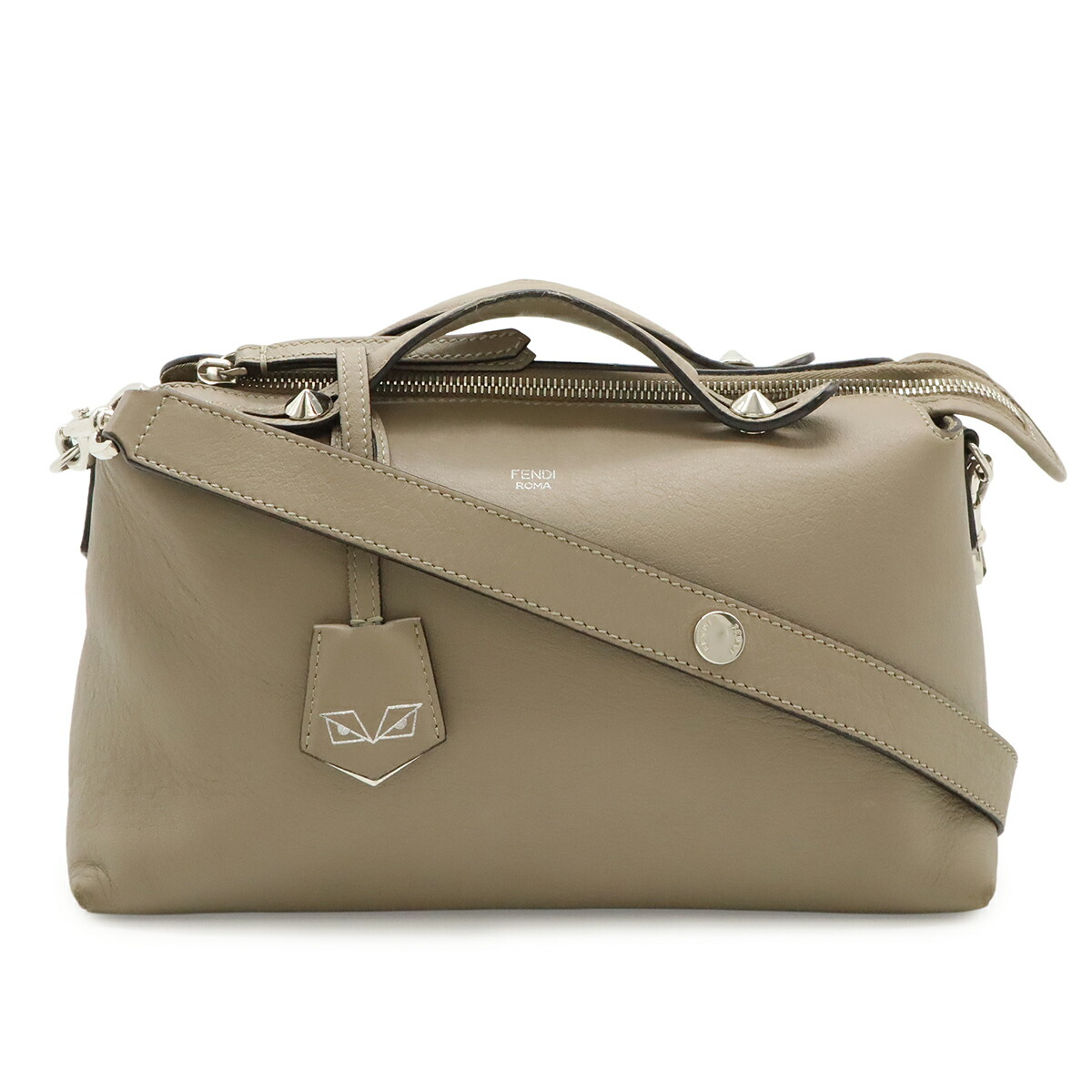 FENDI フェンディ BY THE WAY バイザウェイ 並み並み ハンドバック 2WAY ショルダーバッグ なめし革 グレージュ しろがね色金具 8BL124 【中古】
