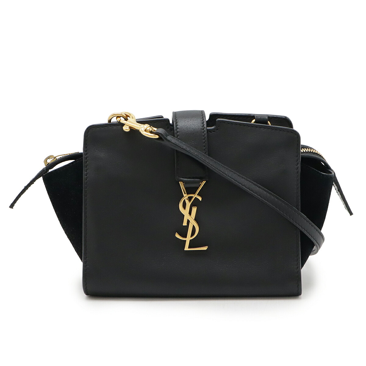 N 新品同様★YVESSAINTLAURENT イヴサンローラン★黒*綺麗ビックロゴプリント*優秀ストレッチ生地*美形カットソー*L/40*11号 イヴサンローラン YVES SAINT LAURENT ショルダーバッグ\\r ブラック