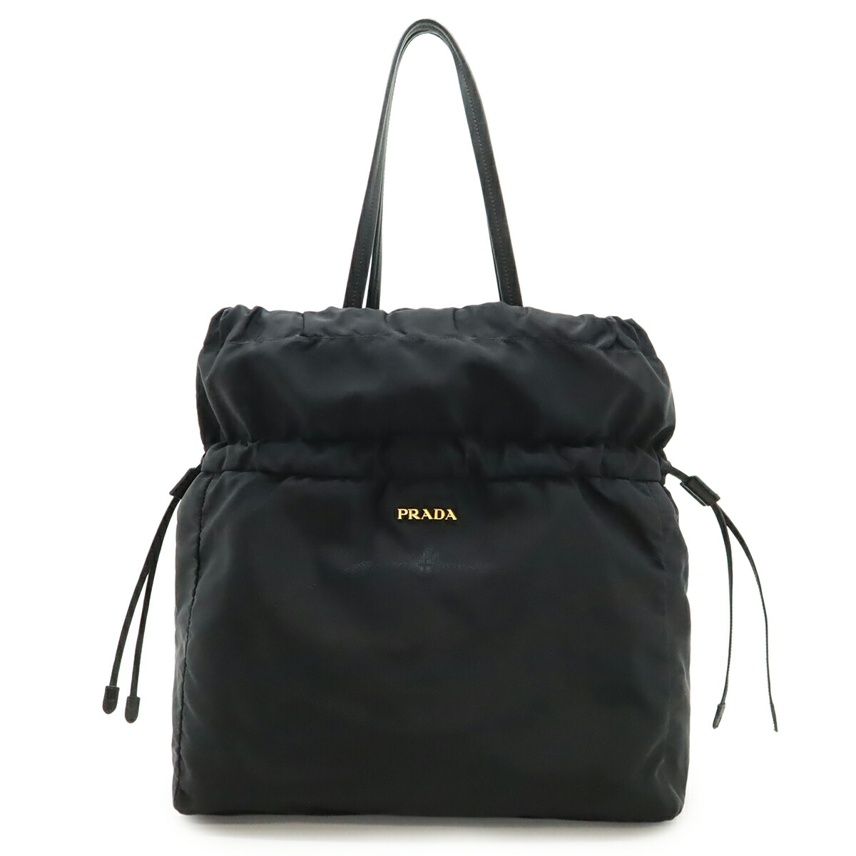 美品 PRADA プラダ ロゴジャガード ハンドバッグ 巾着型 テスートナイロン PRADA/プラダ】テスートナイロン 巾着ポーチ/ハンドバッグ – VALTIQUE