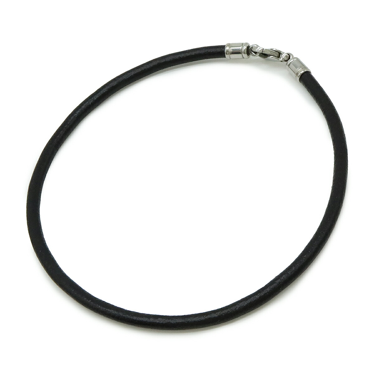 BVLGARI ブルガリ レザー チョーカー ブラック ネックレス BVLGARI/ブルガリ】 チョーカー ネックレス レザー/メタル 13.4g