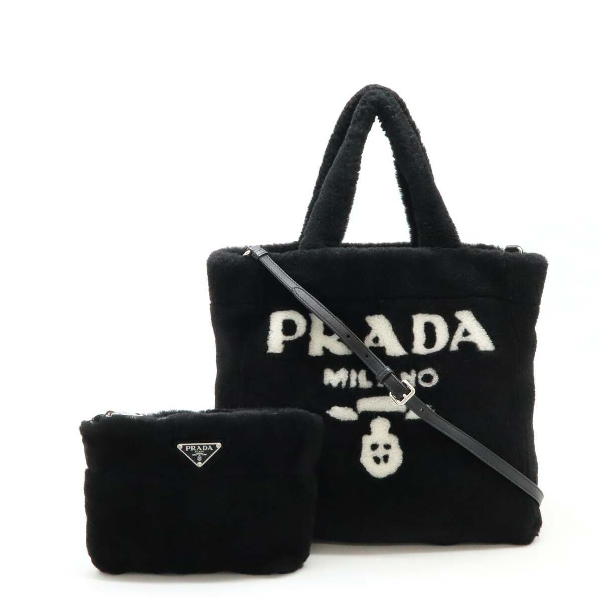 【美品】プラダ　テリー　トートバッグ　2WAY　ショルダーバッグ　三角ロゴ　白 楽天市場】PRADA プラダ テリー トートバッグ ショルダーバッグ 2WAY