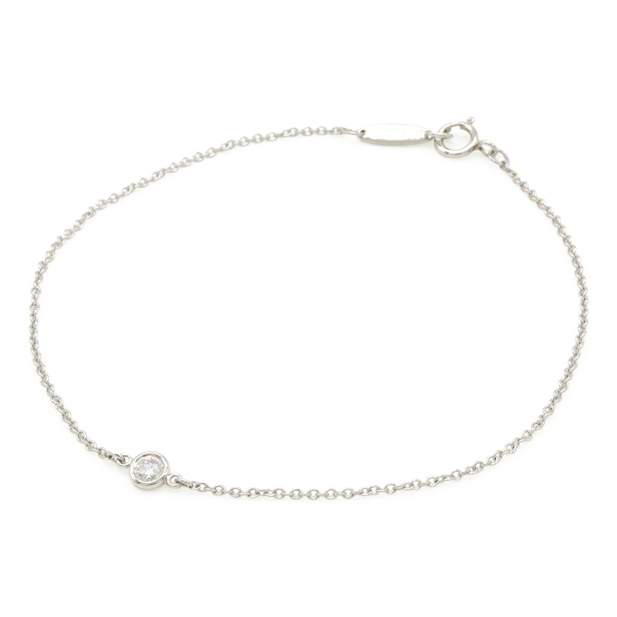 TIFFANY&Co. ティファニー エルサ ペレッティ バイザヤード ブレスレット Pt950 プラチナ シルバー ダイヤモンド 1PD 【中古】 56,880円