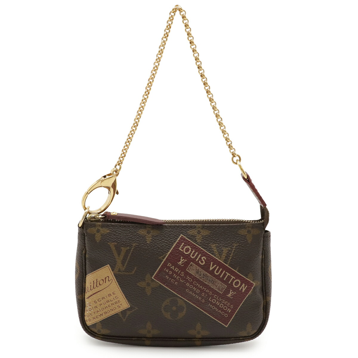 LOUIS VUITTON ルイ ヴィトン モノグラム 下げ札寄せ合わせ ミニポシェット アクセソワール 付属品合切袋 チェーン店合切袋 小入れもの M63798 【中古】
