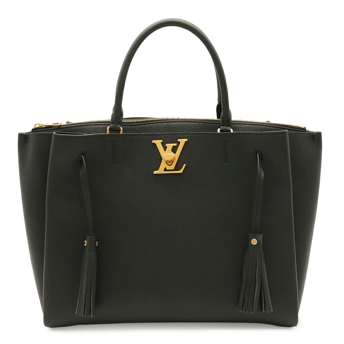 LOUIS VUITTON ルイ ヴィトン ロックミート ハンドバッグ タッセル レザー ノワール 黒 ブラック ゴールド金具 ストラップ欠品 M54569 【中古】｜ブルーミン／森田質店
