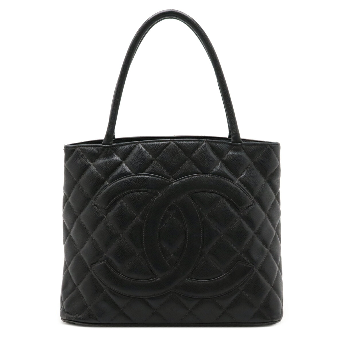 シャネル ココマーク マトラッセ カーフィアトートバッグ CHANEL （美品）シャネル マトラッセ ココマーク チェーン