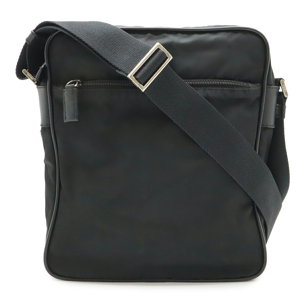 PRADA プラダ ショルダーバッグ メッセンジャーバッグ 斜め掛け ナイロン レザー NERO 黒 ブラック シルバー金具 V160 【中古】｜ブルーミン／森田質店