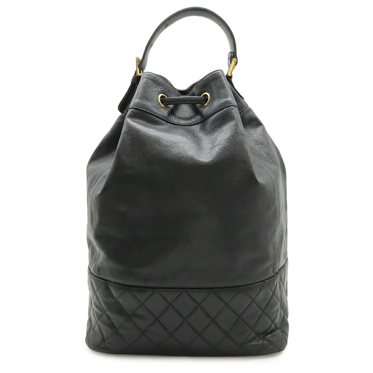 CHANEL シャネル ココマーク 背嚢 ショルダーバッグ 一肩肉 2WAY トートバッグ 合切袋 黒いこと 黒 ゴールド金具 合切袋付 【中古】