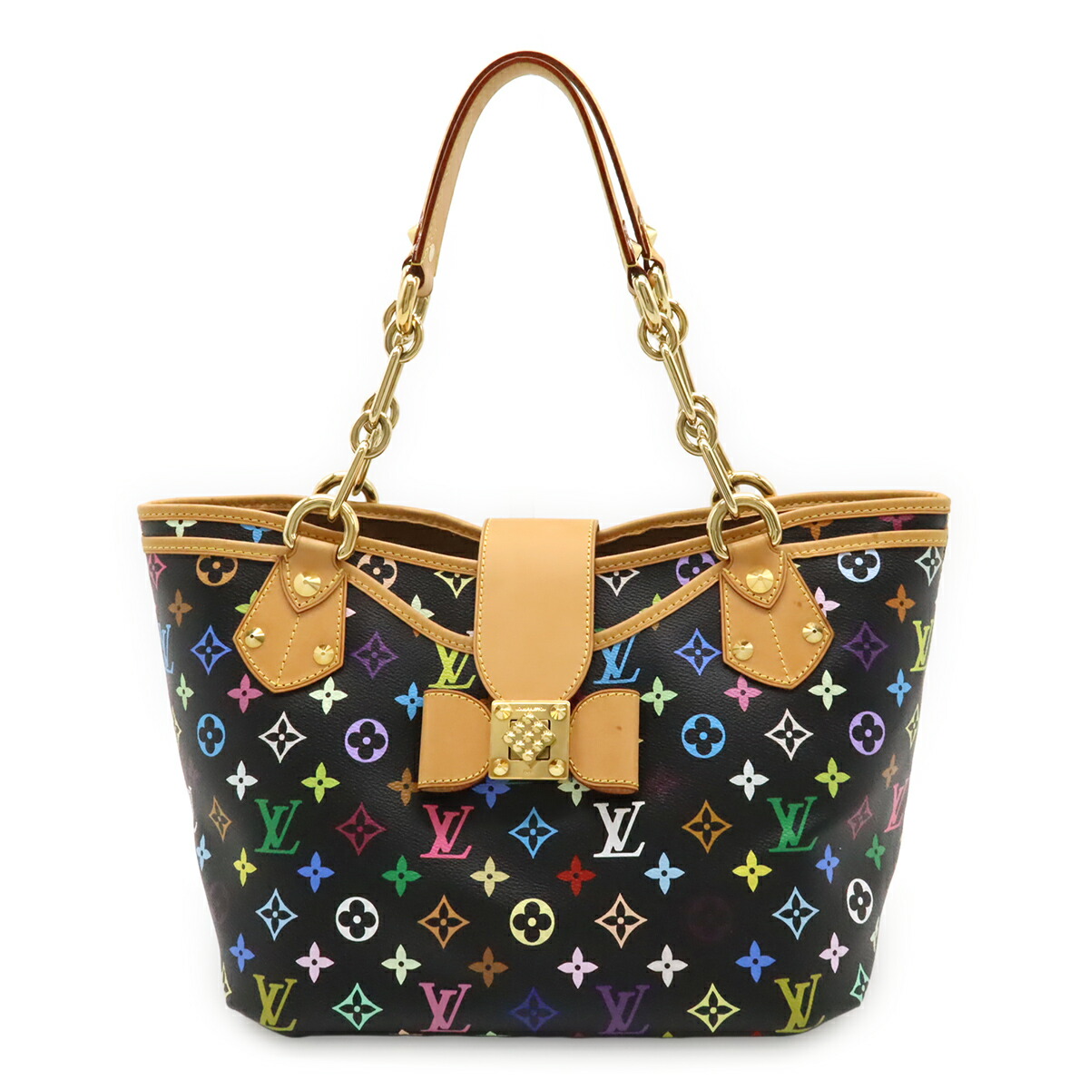LOUIS VUITTON ルイ ヴィトン モノグラムマルチカラー アニーGM トートバッグ ショルダーバッグ チェーン リボン ノワール 黒 ブラック M40304 【中古】|ブルーミン/森田質店